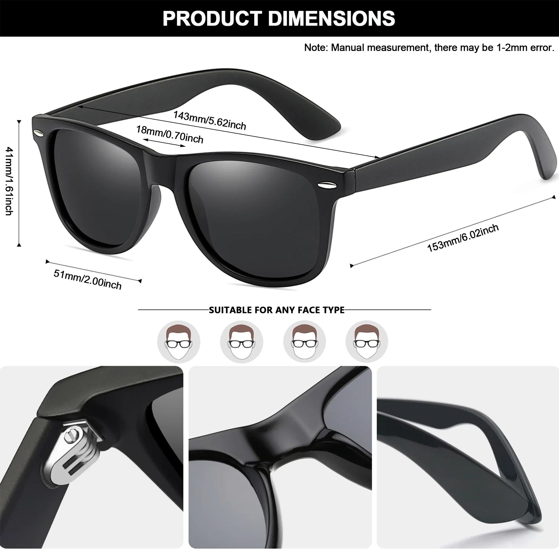 Polarized Sunglasses for Men Women Shades for Driving Fishing UV400 Protection