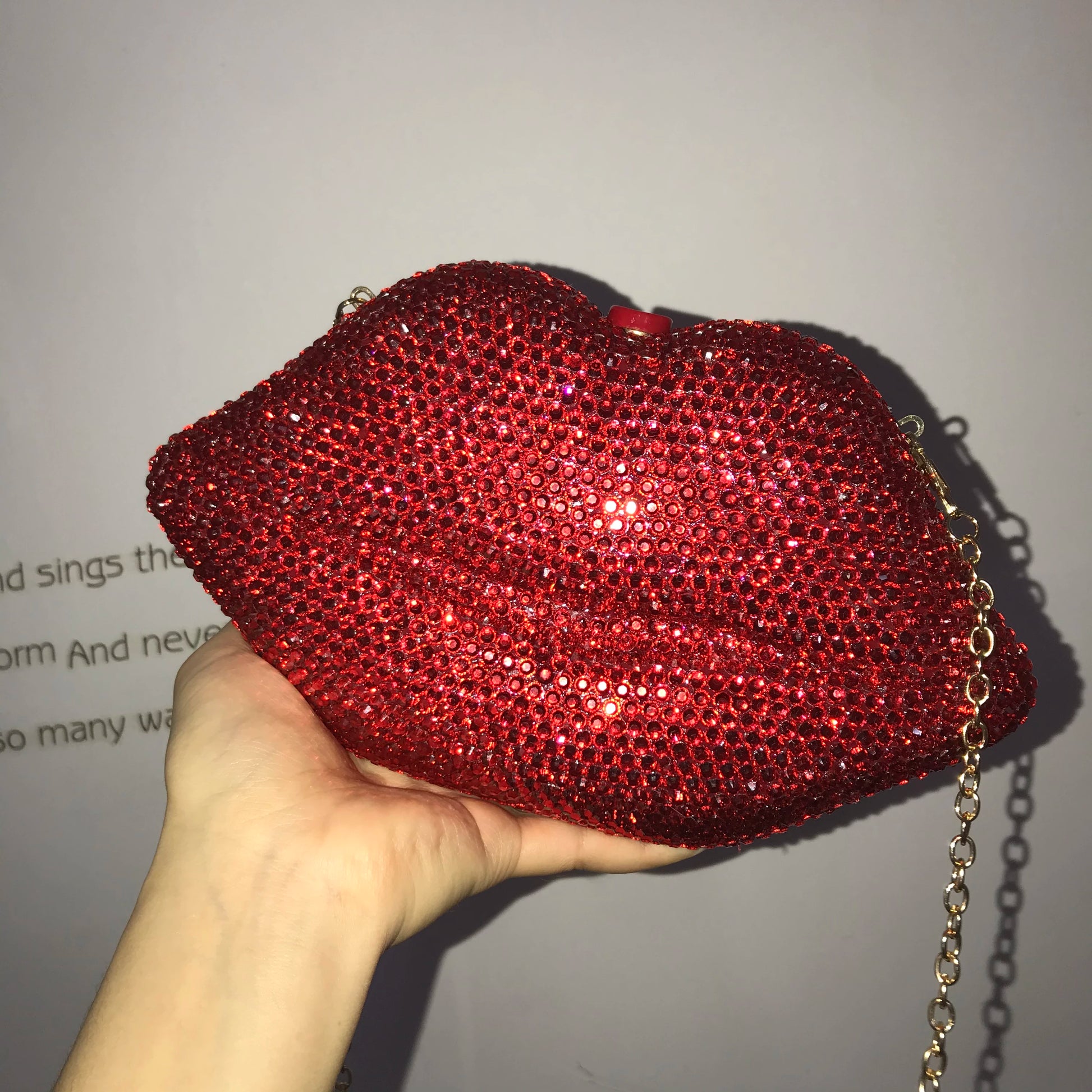 Red Lip Rhinestone Purses and Handbags Luxury Wedding Purses Women Evening Party Sexy Hot Lip Bag Diamonds Clutches Purses